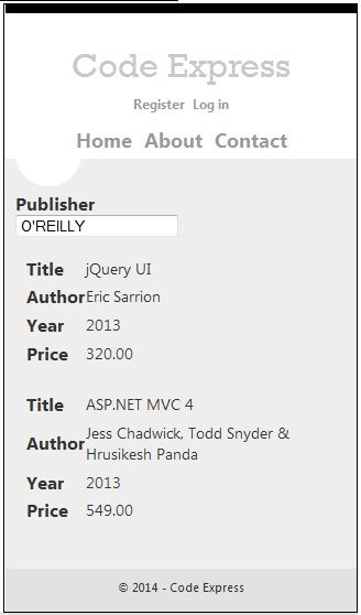 publisher dropdown list